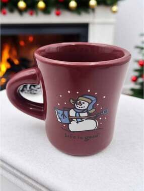 Life is Good 'Good Home' Snowman Coffee Mug - Burgundy